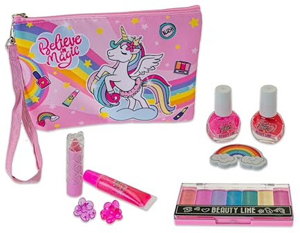 Teorema - Set Trucchi. Giocattolo per Bambini, con Pochette Tema Unicorno, Make Up, Nail Art e Tanti Accessori, Set Completo