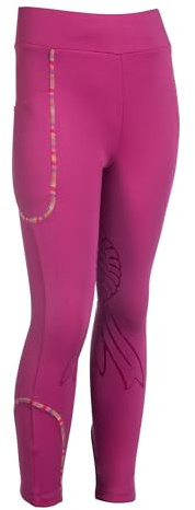 HKM Polly basanes en Silicone Leggings d'équitation pour Enfants Magenta 146/152