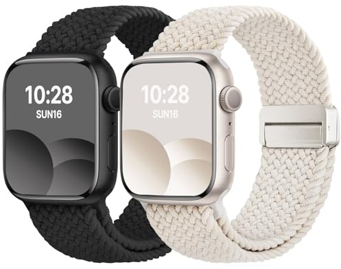 Fullmosa nylonarmband till Apple Watch | Flätade sportarmband 42mm 41mm 40mm 44mm 45mm 46mm 49mm för iWatch SE 3 2 Series 12 11 10 9 8 7 6 5 4 för män kvinnor
