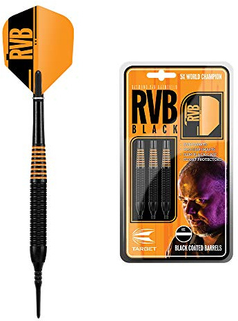 Target Darts Raymond van Barneveld RVB Black 19G Brass Soft Tip Darts Set
