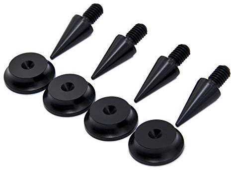 M8 högtalare spikar/lådor spikar svart anodiserad aluminium 20 mm 5R dokument – uppsättning med 4 stycken