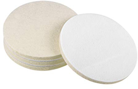 uxcell 5 Inch Wool Felt Polishing Pad, Buffing Wheels Polish Pad,Flocking Hook & Loop Back for Random Orbital Sander 4pcs