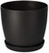 KADAX Blumentopf, Pflanzkübel mit Untersetzer, runder Blumenkübel aus Kunststoff, Matte Topf für Kakteen, Farne, glänzender Übertopf für Balkon, Wohnung und Terrasse (⌀ 12cm, Anthrazit)