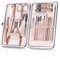 OWill Maniküre set,18-teiliges Maniküre Pediküre Set,Nagelknipser Set Nagelset Nagelschere für Frauen Mädchen und Eltern, Professionelle Nagelpflege Kit für Zuhause, Reisen(Roségold)