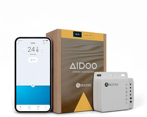 AIRZONE - Aidoo Control WiFi para Aire Acondicionado - Modelo AZAI6WSCGG1 - Control Remoto Aire Acondicionado y Programación vía App - para Split, Suelo y Techo - Compatible con Google Home y Alexa