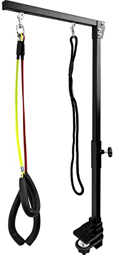 HENGMEI Hundefrisiertischarm, Faltbarer Tierpflegearm, Höhenverstellbar Haustier-Fellpflegearm mit Klemme, 89cm