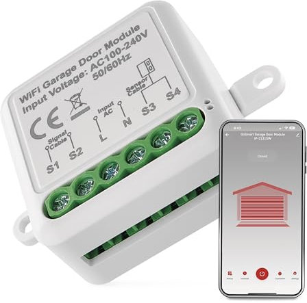 EMOS GoSmart Garagentor-Schalter-Modul mit App, Wifi Smart Switch, Unterputz WLAN Relais-Garagentoröffner, für Sprachsteuerung des Tors mit Alexa & Google Home