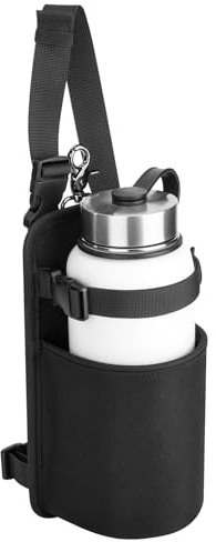 Xxerciz Water Bottle Holder for Horse Saddle, Nylon Water Bottle Carrier Bag with Metal Clip and Handle Strap for English Western Saddles