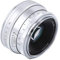 Qukaim Obiettivo per fotocamera mirrorl da 35 mm, attacco M4/3 per Olympus E M5, E M5II, E M10, E M10II, E M10III, finitura argento, ampia apertura, design compatto