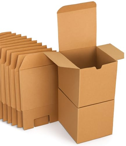 Kraftpapier Geschenkschachteln, Karton Schachteln Schachtel mit deckel, Geschenkbox Quadratisch, für Hochzeit, Geburtstag, Party, Dekoration,15x15x15cm,15 Stück