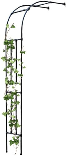 Arco da giardino in metallo per piante rampicanti, arco a mezza rosa, traliccio decorativo da giardino, versatile supporto per piante (220 cm di larghezza x 240 cm di altezza)