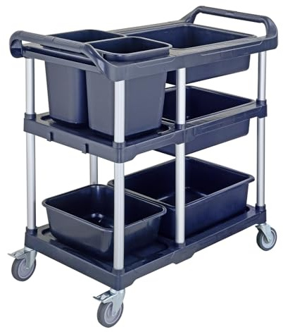 BPT servierwagen mit Rollen Restaurant Reinigungswagen,putzwagen für Geschirr-und Lebensmittelabfälle (Modell 1)