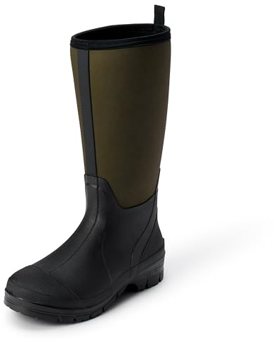 Amazon Essentials Bottes de Pluie Imperméables en Néoprène Homme, Olive Noir, 44 EU