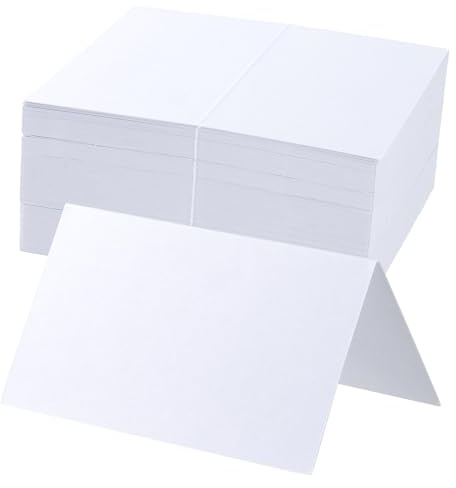 150PCS Name Place Cards for Table, Place Setting Cards Foldable Name | Blank Name Cards for Table Setting 3.9 x 3.5(Folded) Foldable White Wedding Place Card for Party Reception Birthday Wedding