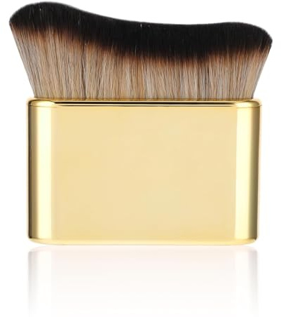 Brocha Ondulada Dorada Para Base De Maquillaje Con Mango Ergonómico, Pincel Autobronceador Corporal De Doble Cara Para Bronceado Solar, Elegante Kit De Maquillaje Corporal Para Playa Y Piscina