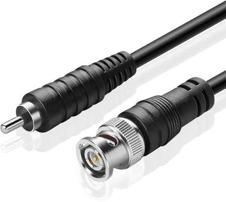 TNP - Cable adaptador BNC a RCA (6 pies) – BNC macho a RCA macho RG59U 75 ohmios coaxial de vídeo compuesto adaptador convertidor de cable de vídeo compuesto