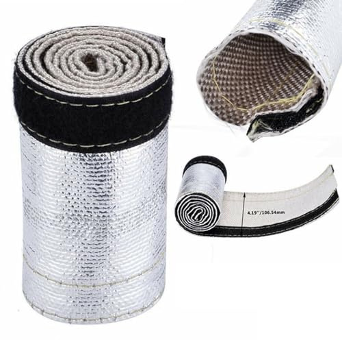 Hitzeschutz aus Glasfasergewebe, Hitzeschild mit aluminisiertem Ärmel, beständig gegen Strahlungswärme von 500 ° F/2000 ° F, mit : L 23,62B 4,17
