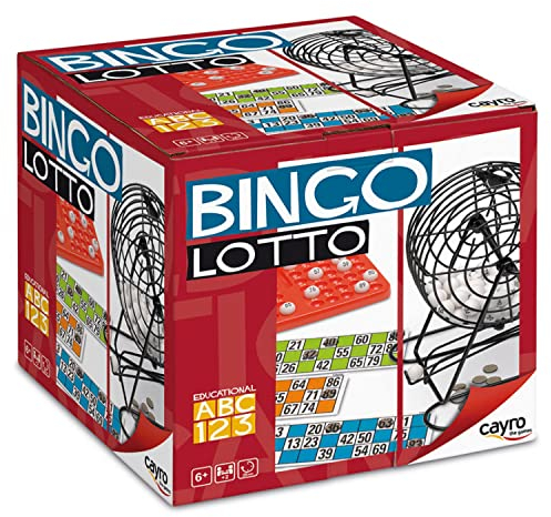 Cayro – Bingo – ab 6 Jahren – Lotto-Modell – lustiges Brettspiel – für Kinder und Erwachsene – Metalltrommel – inklusive 48 Karten – für 2 bis 8 Spieler