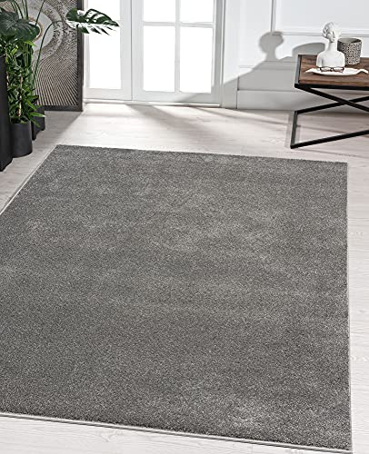 the carpet Marley eleganter Designer Teppich Wohnzimmer, weicher & pflegeleichter Kurzflor Wohnzimmerteppich in Anthrazit, Teppich 200 x 290 cm