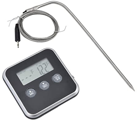TOPINCN Kochthermometer, 3 Palcing-Modi Intelligentes digitales Grillthermometer, das häufig zum Grillen zum Backen verwendet Wird(Schwarz)