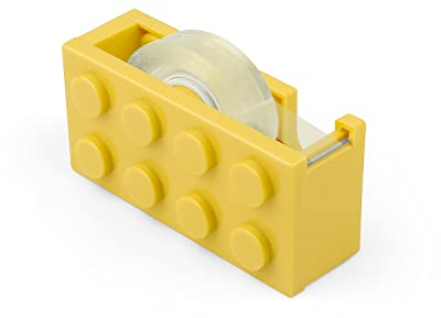 Dévidoir, AMONENZ Jaune Dérouleur, Dévidoir Ruban Adhésif en Forme de Blocs de Construction, pour Bureaux, Restaurants, Fleuristes