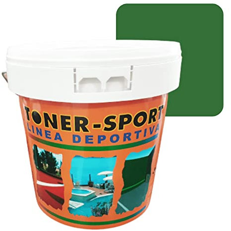 Toner Sport - Pintura acrilica especial pistas deportivas, pavimentos, instalaciones deportivas, hormigon, alta resistencia a la intemperie. Color Verde Fronton. Tamaño 4 Litros Acabado Mate Sedoso