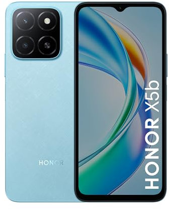 HONOR X5b Dual SIM 4G LTE Smartphone | 64GB ROM + 4GB RAM | 6.56 90Hz Display | 5200mAh Battery | 13MP Camera | Android 14 | Global Version | Face & Fingerprint Unlock (Ocean Blue)
