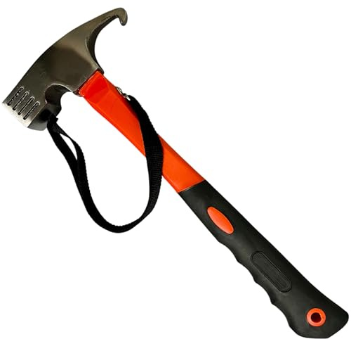 KOVA Marteau de camping avec dragonne pour piquets de tente (orange/noir)