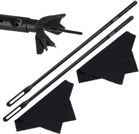 Cfcyhla Flötenputzer,4 Stück(2 Reinigungsstab+2 Reinigungstuch) Putzset,Flötenputzer Blockflöte,Flötenreinigungsset,Reinigungsset für Pflege Innen- und Außenreinigung von Instrumenten - Schwarz