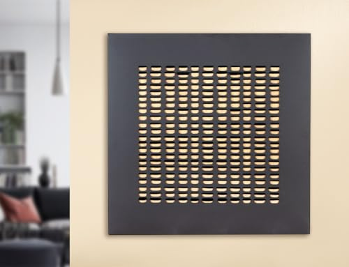 Casablanca modernes Design Torus Wall Relief Metal Square Matt Black 80 x 80 x 5 cm