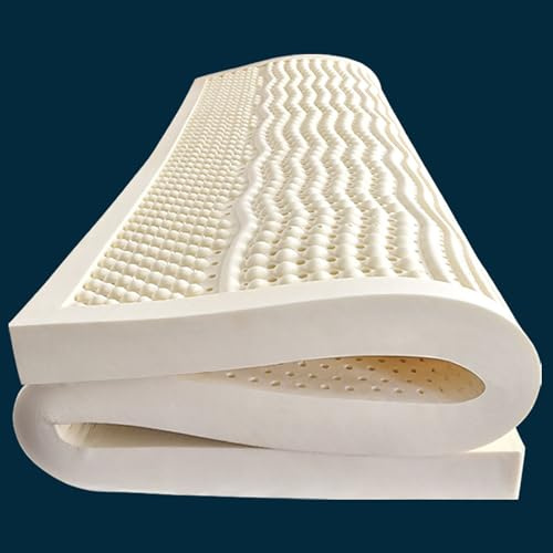 Colchón de látex 100 % natural, suave, soporte ortopédico de 7 zonas, funda extraíble, capa cómoda de 5 cm, 135 x 200 cm, ideal para aliviar el dolor de espalda y mejorar el sueño