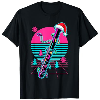 Noël Synthwave Basson Bassoniste T-Shirt