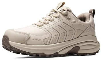 NORTIV 8 Vattentäta vandringsskor för kvinnor, lätta promenadskor, hela dagen, bekväma, halkfria, utomhus, vandring, camping, klättring, mode, armadillo FieldLite