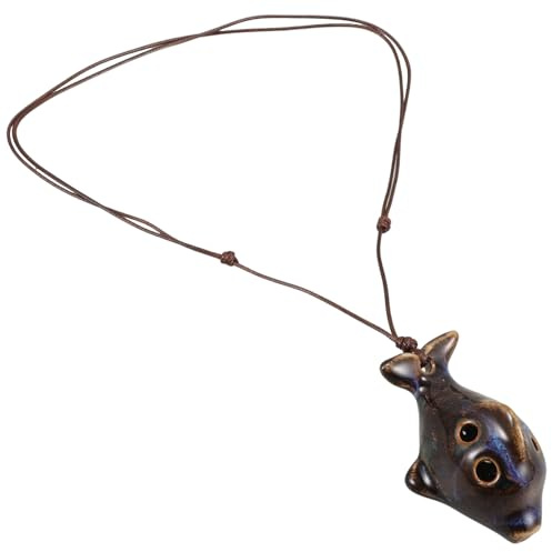 MAGICLULU Ocarina de Cerámica Creativa Forma de Delfín, Instrumento de Viento Portátil para Principiantes, Adecuado para Juegos y Colecciones Artísticas
