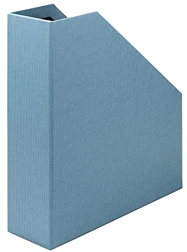 Rössler SOHO Stehsammler A4 mit Griff | Stehsammler Pappe aus stabilem Karton | Büro Organizer | Schreibtisch Organizer | Zeitschriftenhalter | 315 x 260 x 80 mm | 1 Stück | Farbe: Blau | Denim