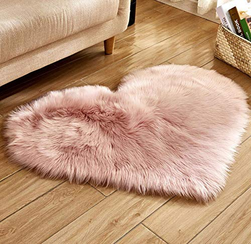 Faux Lammfell Teppich Kunstfell Matte Sofa-Deco 29 (Rosa, 40 * 50)