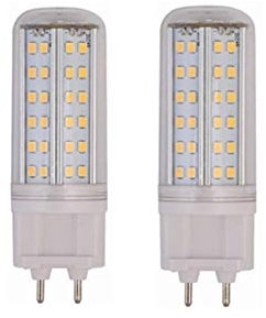 WELSUN - 2 luci a pannocchia LED G12 10 W (equivalente a 70 W), Nessuna Lampadina di sfarfallio LED, Fascio di 850 Gradi, 850 Lumen, SMD2835, 84 LED AC85-265 V Bianco Caldo