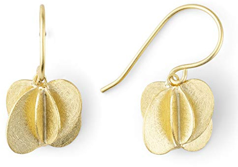 Heideman Ohrringe Damen Rota - aus hochwertigem Edelstahl - silber gold farbend matt - Ohrstecker hängend für Frauen im Flora Design