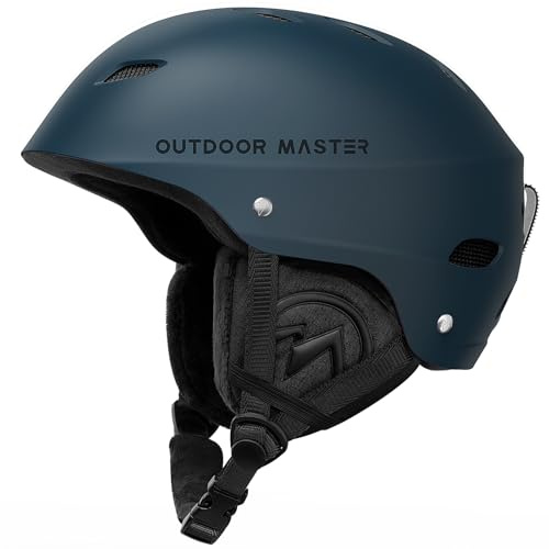 OutdoorMaster Kelvin Casco da sci – Casco da snowboard per uomini, donne e giovani (L, Blu Navy)