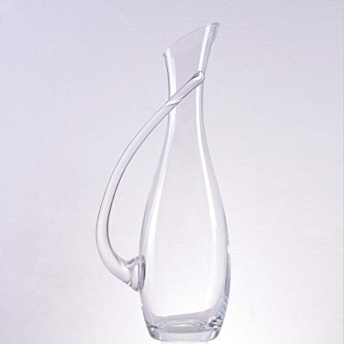 Carafe à décanter pour vin - 100 % sans plomb - Poignée inclinable - Verre cristal soufflé à la main