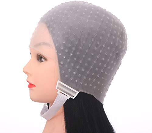 FRCOLOR Glassa Cap Cappello Riutilizzabile In Silicone Per Evidenziare Con Ago Cappello Per Tinture Per Con Professionali Per Parrucchieri Striature Cap Glassa Cap Cuffia Meches