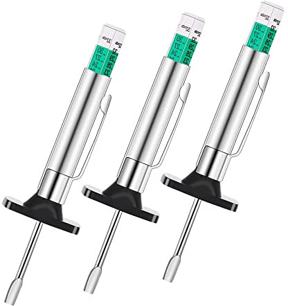 Tyre Tread Depth Gauge UK, 3 Pcs Color Coded Smart Precise Measurement Tool, for Cars, Trucks, Motorcycles - Range 0-25mm