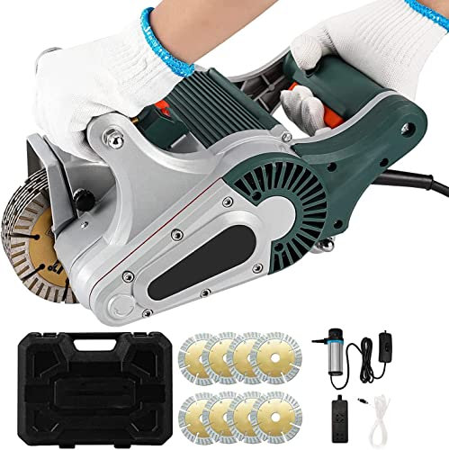 SPUZZO Chaser eléctrico 4800W Máquina ranuradora de Ranuras de Pared con Vista infrarroja, 1 Vez de moldeo 9000PRM Máquina cortadora de Paredes de hormigón 40 mm de Profundidad de ranurado