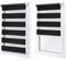 Doppelrollo ohne Bohren – Sichtschutz und Sonnenschutz, Klemmfix – Schwarz, 45 cm breit (Stoffbreite) x 120 cm hoch (Fensterhöhe) – Duo Rollo für Fenster/Tür, lichtdurchlässig/verdunkelnd