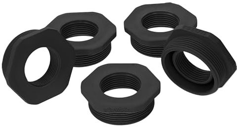 Kalitec G6402510 - Reducción M40/M25 (5 unidades, plástico, color negro, rosca hembra hexagonal, rosca interior M25, rosca exterior M40, IP68)