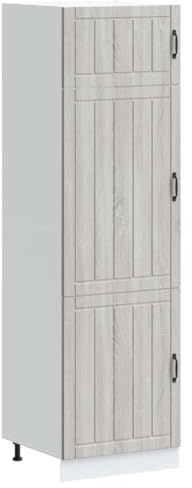 vidaXL Küchenschrank Lucca Grau Sonoma Holzwerkstoff, hoher Küchenschrank, Schrank, Küchenzeile, freistehender Küchenschrank, Schrank Küche