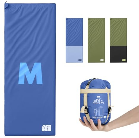 Warm Weather Sleeping Bags for Adults - Lightweight/Compact/Ultralight/Backpacking/Waterproof/Packable, Free Compression Sack - Best for Summer Camp, Hiking, Motorcycle, Easy to Carry, Small Space