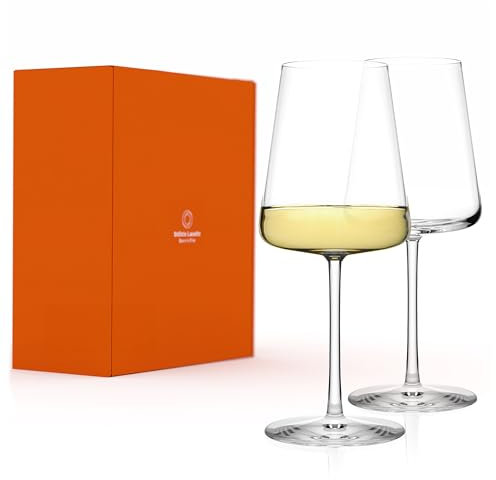 Stölzle Lausitz Weißweingläser Power 2er-Set 400 ml – Moderne Weingläser für maximale Aromaentfaltung von Weißwein – Edler Weißweinkelch aus Kristallglas – Spülmaschinen- & Stoßfest, Made in Germany