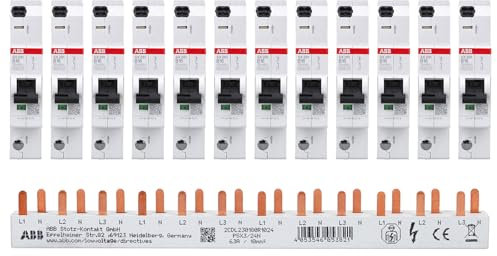 ABB FlexLine Set: 12x SX201-B16 Sicherungsautomat B + 1x PSX3/24N Phasenschiene