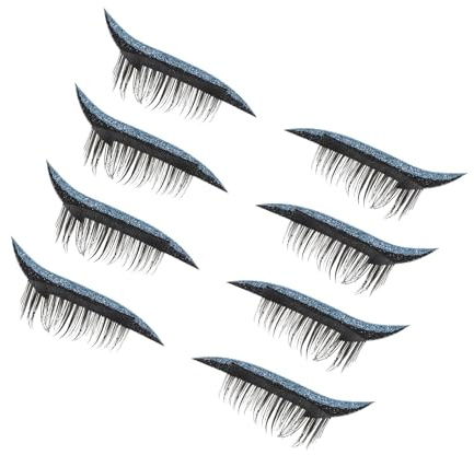 WEKADRIN Adesivi per Ciglia Finte Glitterate da Palcoscenico 4 Paia, Riutilizzabili, Resistenti al Sudore, per Trucco Feste e Uso Quotidiano, Forniture di Bellezza per Donne
